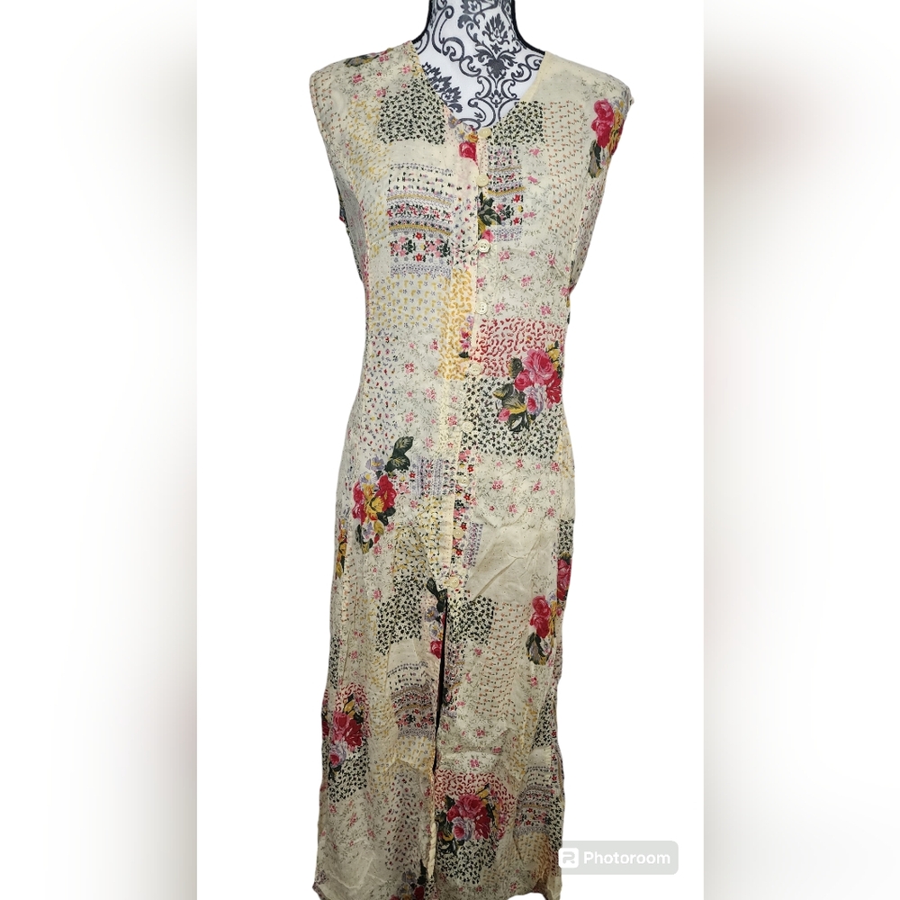 Vintage Cream Floral Dress